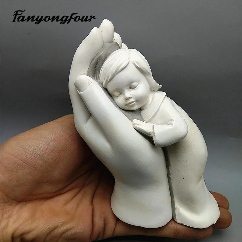 Инструменты для торта 3D Mother Love Hand Силиконовая форма Помадка Смола Пластырь Шоколадная свеча Candy167J