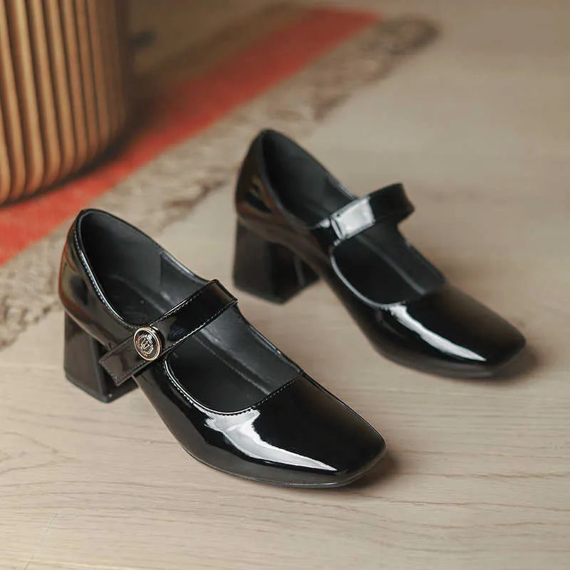 Women's Mary Jane high heels, women Retro Japanese shoe, school uniforms, casual dress shoes, autumn 2021