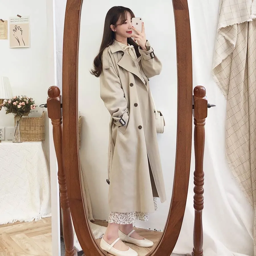 Outwear Warm All Match Streetwear Sale Elegant Chic Loose Retro Female Casual Long Clothe Women Coats 210525