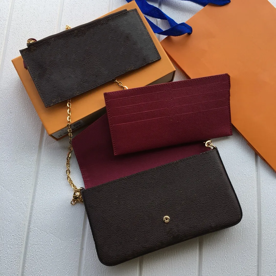 set women Shoulder bag Handbags Leather Lady Chain Crossbody Messenger bags Card holder Purse multi pochette accessories243v