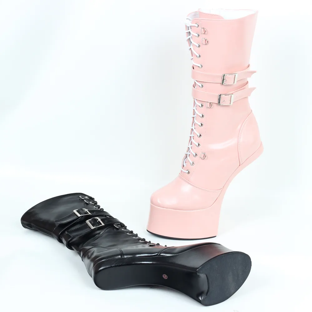 Neuer Hoof Heel Style 7 Zoll Ballett Fetisch BDSM Punk Plateaustiefel Größe 36-46