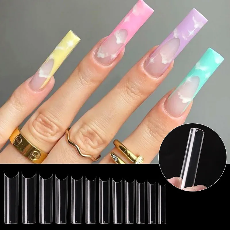 240 stks / set C Type Lange Nep Nail Accessoires DIY Art Decoratie 2021 Nieuwe Franse valse nagels Tips voor extensie