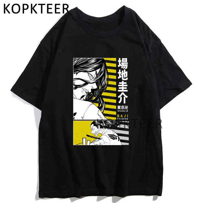 Harajuku anime t-tröjor Tokyo revengers manjiro sano manji gäng streetwear rolig manga sommar män kvinnor kortärmad t-shirts y220208