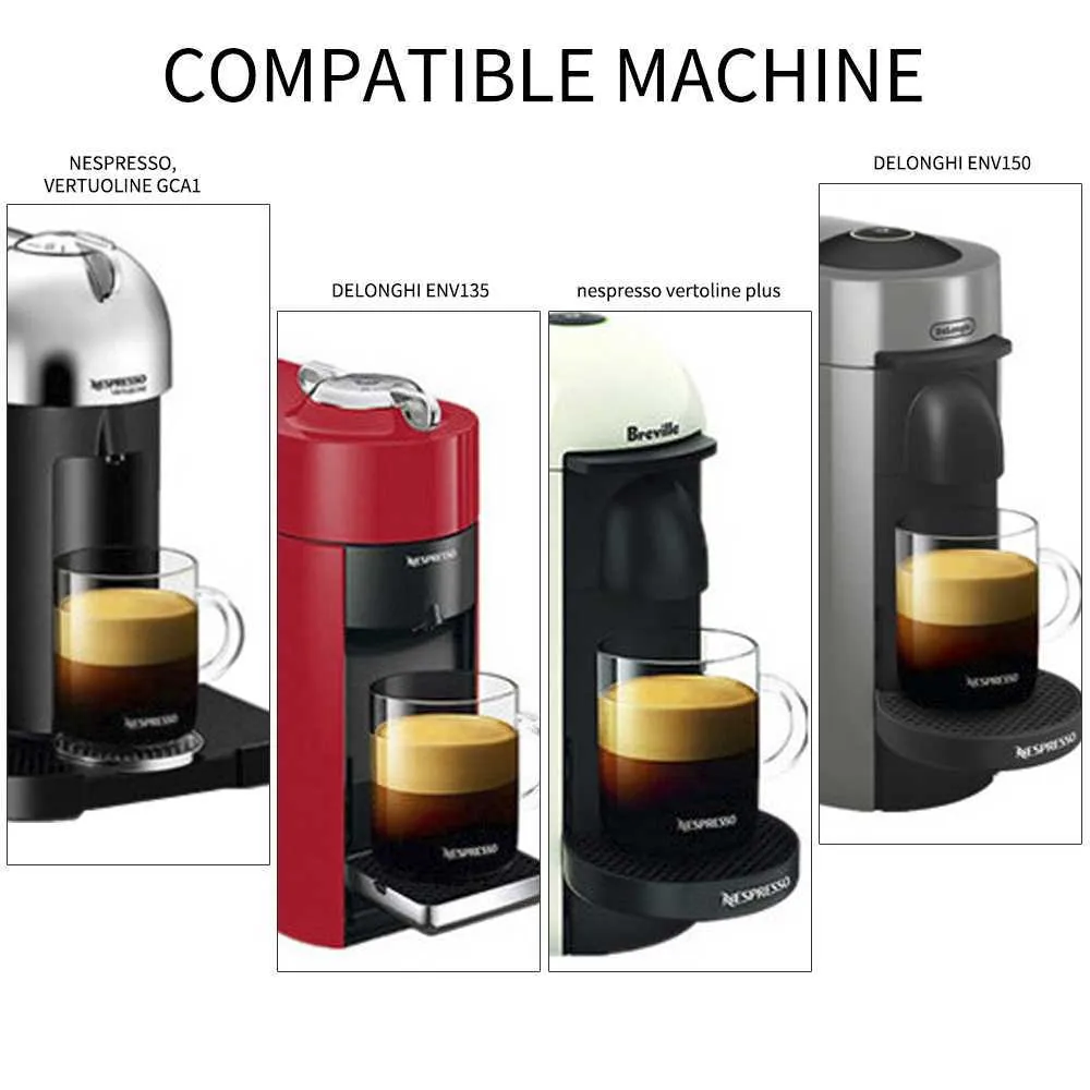 Recafimil Adapter för Nepresso Vertuo Maker Wirth Original Kaffekapsel Rostfritt Stålhållare Återanvändbar Köksverktyg 211008