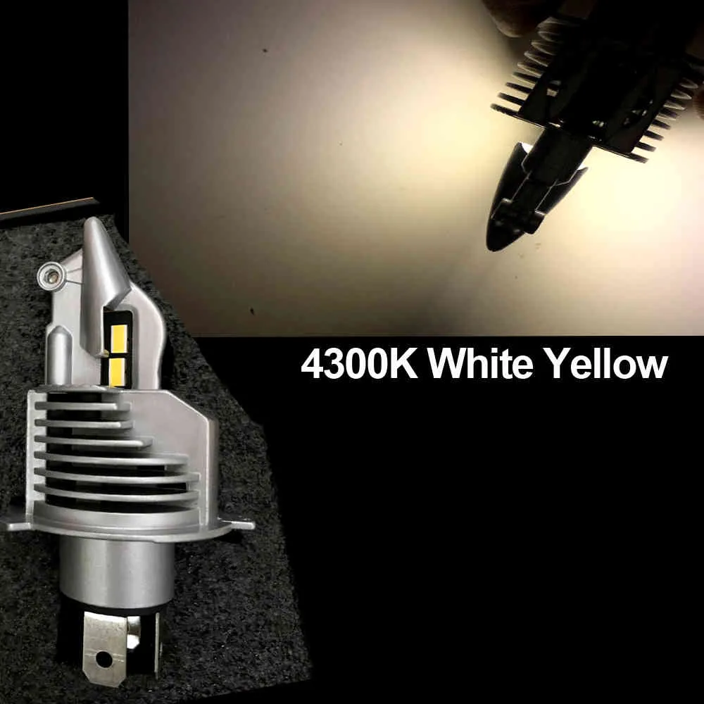 Супер светодиодные фары лампы H4 лампочки для автомобиля 6000K 4300K ​​70W 15000LM HB2 9003 Fighter Turbo мотоцикл фар 12V