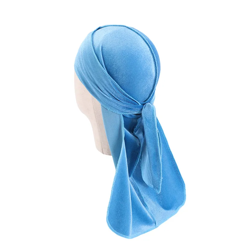 Nowe Unisex Dzieci Aksamitne Duragów Bandana Turban Hat Doo Rag Waves Cap Headband Okładki Scarves Afrian Boys Girls Fashion Head Scarf