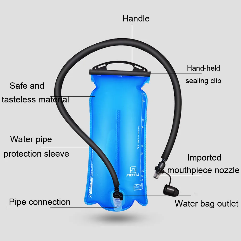 Water worek wspinaczka 2l na rowerze na świeżym powietrzu Running Składany TPU Sport Hydration Bladder do Camping Piesze wycieczki