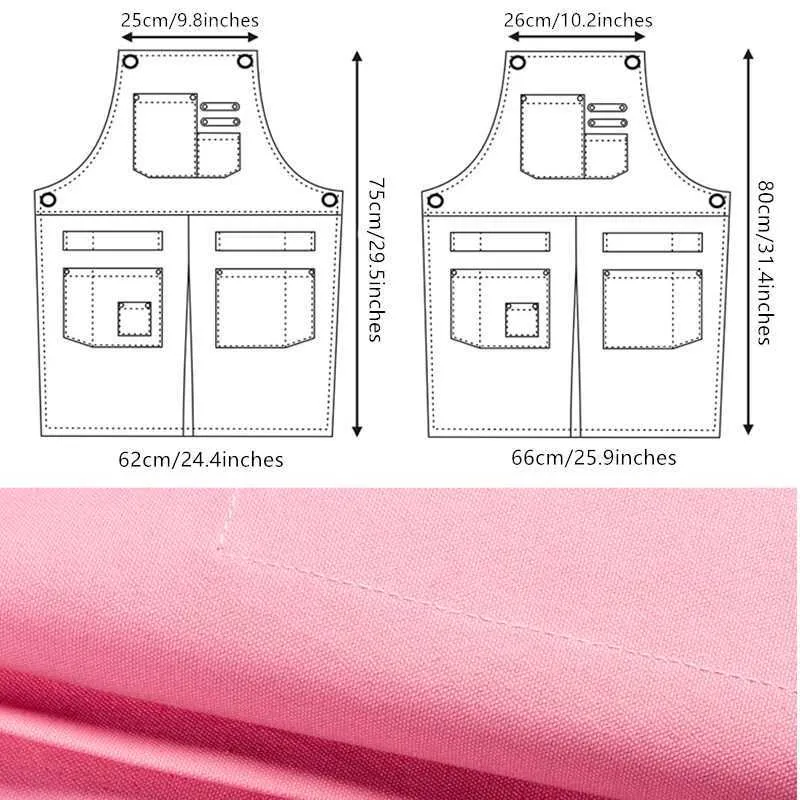 Холст Фартук для повара Хлопковые ремни Кафе Бариста Бармен Ресторан Кондитер Униформа для повара Флорист Парикмахерская Рабочая одежда E81 2109765518