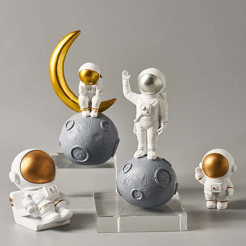 Nordic woondecoratie accessoires woonkamer bureau decor Beeldje miniaturen astronaut decoratieve figuren beeldje 210911300P