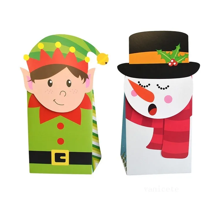 Weihnachten Candy Box große Cartoon Geschenkverpackung Taschen Urlaub Papiertüte 12 teile/satz T2I52682