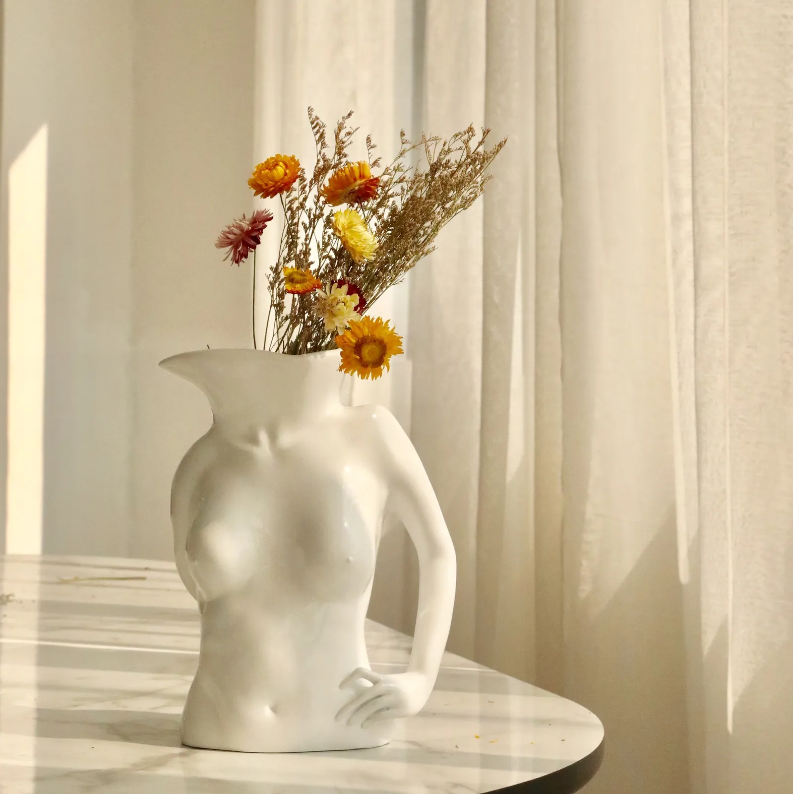 Body Art Design Kwiat Wazon Nude Kobieta Rzeźba Sadzarka Pot Kreatywny Hobby Butelka Żywicy Rzemiosło Domowe Akcesoria Deor Prezent 210310