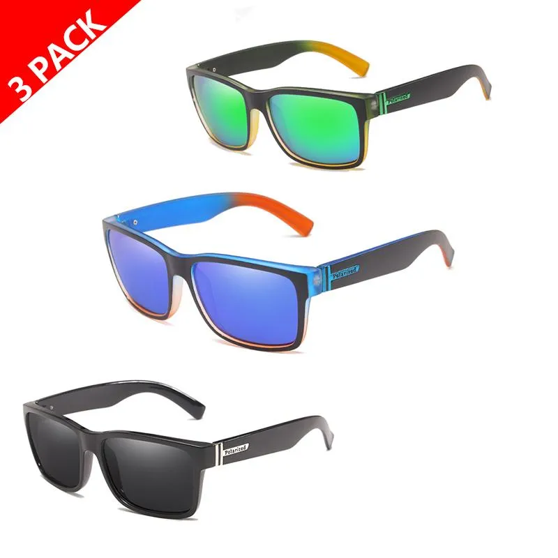 3 PACK Rinnovamento di occhiali da sole sportivi da uomo polarizzati Colori scioccanti Occhiali da sole Occhiali da sole con lenti pocromiche stile Elmore all'aperto H60252q