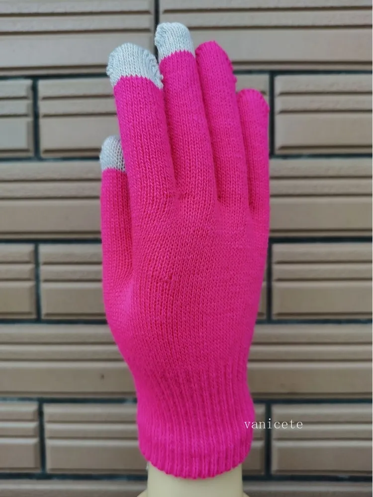 Hommes Femmes Gants à doigts fendus chauds et épaissis en automne et en hiver Gants à écran tactile tricotés de couleur unie à cinq doigts Autre Maison T2I52965