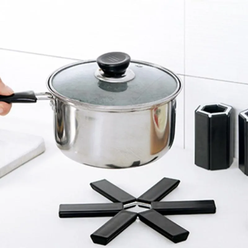 Mats & Pads Folding Heat Insulation Pad Foldable Heat-Insulating Placemat Kitchen Pot Holders Trivets224d