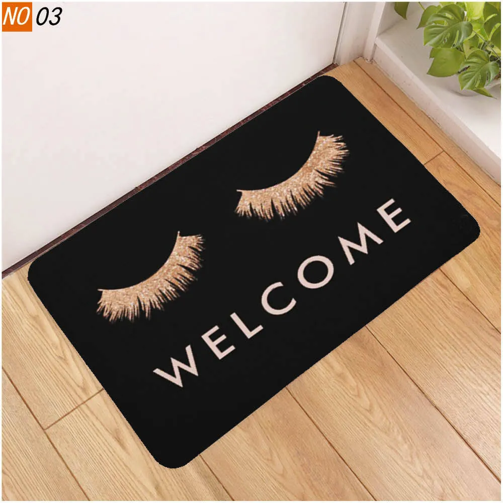 Sholisa Anti Slip Bath Mat bathroom carpet Rug 3D Printed Beauty Eye Eyelash Water Absorption Bathroom Carpet Rug Living Room 200923