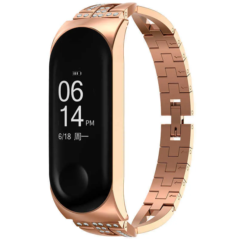 Mi Band 6 and 5 and 4 and 3 Wrist Strap Metal Screwless Stainless Steel for Xiaomi Mi Band Strap Bracelet Wristbands Miband H0915