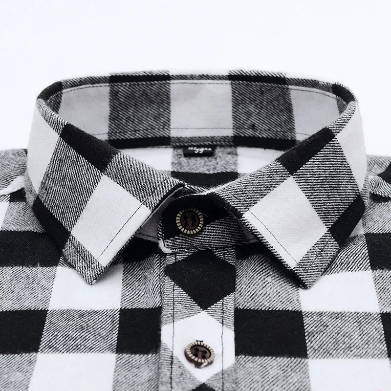 秋のスマートカジュアルメンズフランネル格子縞のシャツブランド男性ビジネスオフィス長袖シャツ高品質の服220224