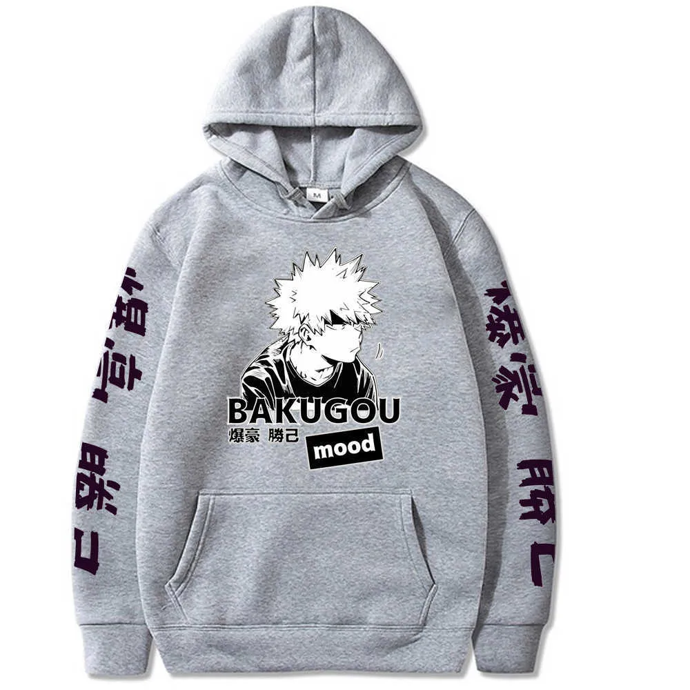 Japan Anime Harajuku My Hero Academia Cosplay Felpa con cappuccio Donna Uomo Felpa Bakugou Katsuki Pullover Giacca con cappuccio Sportswear H0818