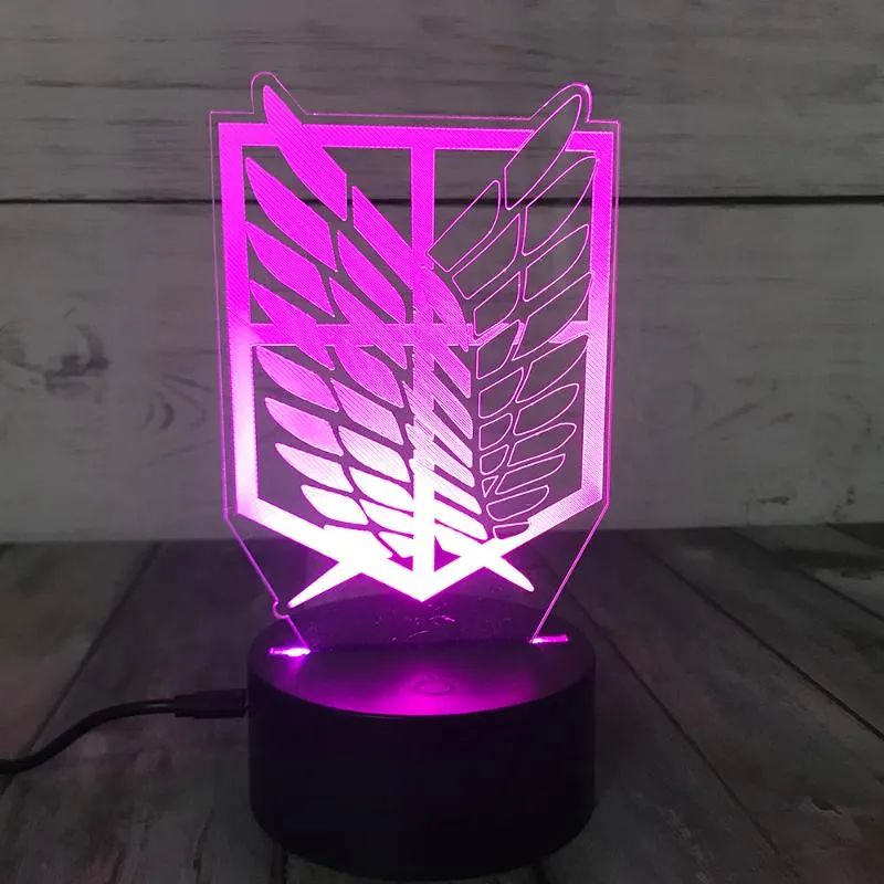 Nachtlichten USB Eren Erwin Smith Attack on Titan Anime Lamp Table cadeau Licht als kind woonkamer slaapkamer decoratie nachtli209v