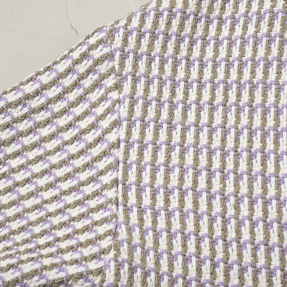 2021 Осень осень с длинными рукавами Круглый декольтер Многоцветный кардиган Французский стиль контрастный цвет Tweed панель отделка однобортных свитеров G123006