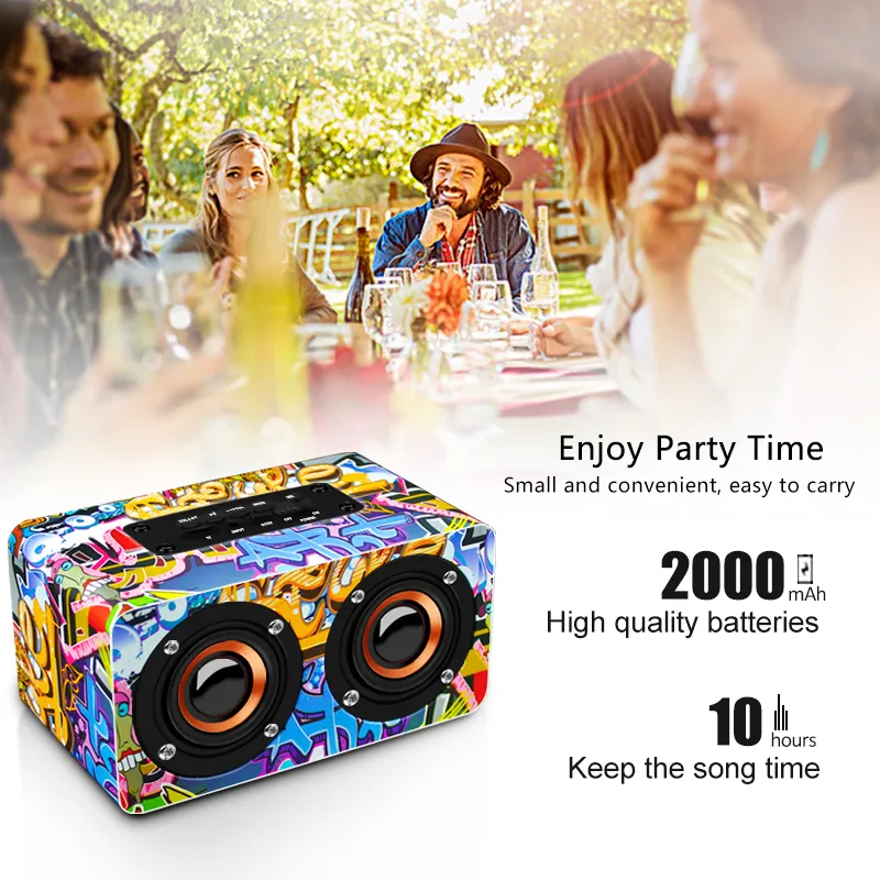 M5 Tragbare Holz Bluetooth Wireless Lautsprecher Lautsprecher Sound System 10 W Stereo Musik Surround Wasserdichte Outdoor W5 Lautsprecher