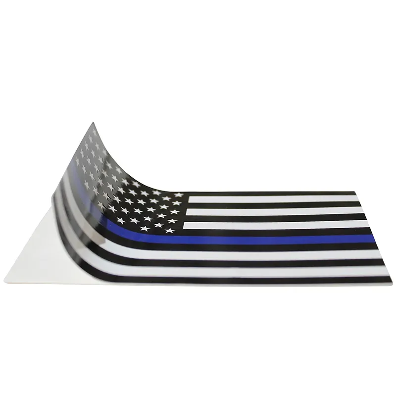Rechteckiger Autoaufkleber „Blue Lives Matter Police USA American Thin Blue Line Flag“ New9400207