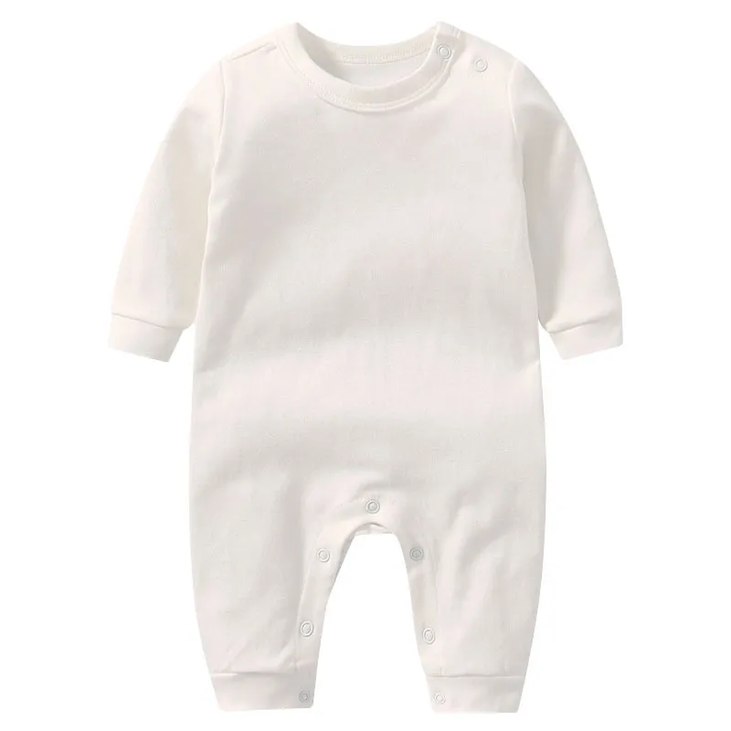 Nyfödd Baby Cotton Romper Jumpsuit med långärmad vårhöstkläder Nattdräkt
