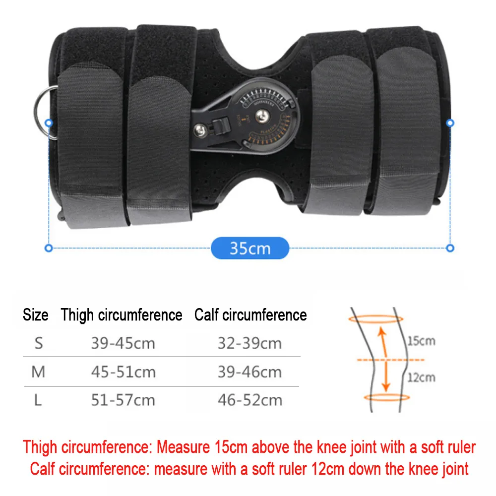 Tcare Knee Joint Brace Support Orthosis/Adjustable / Medical Ligament Sport Injury Splint Knee Fracture Protector S,M,L 210317