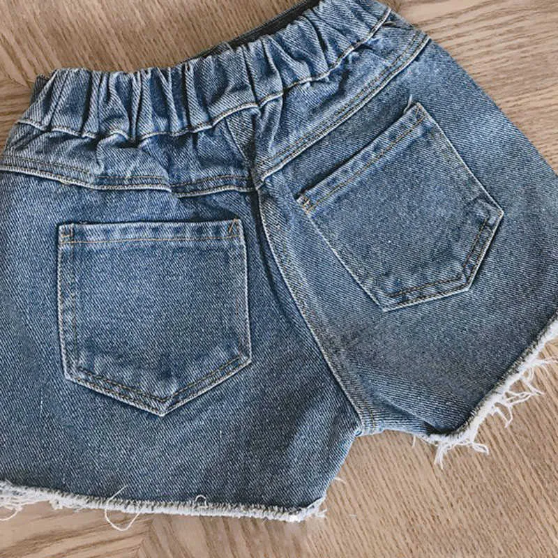 Pantaloni estivi ragazzi e ragazze Pantaloncini strappati in denim lavato Abbigliamento bambini di moda 210625