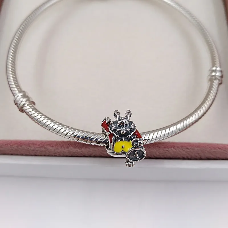 Conjuntos de jóias de moda feminina de prata Disny Rabbit branco amarelo esmalte amarelo Bracelets Bohemian Bracelets Inicial para mulheres Bulgle de contas de cadeia 791898enmx7314015