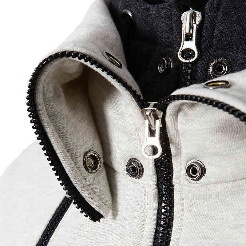 Automne et hiver pour hommes Pearly PG Golf Print Jacket Chaud Coupe-vent Double Zipper Design Hommes Manteau à col roulé à capuche 211214