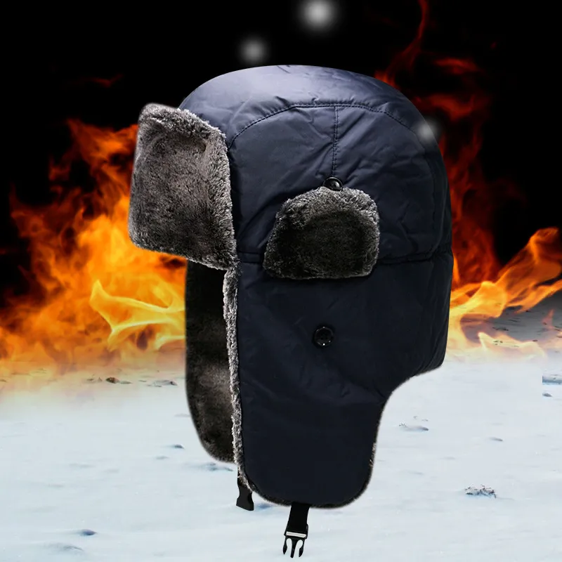 Cappello colbacco invernale Trapper caldo soldato russo in pelliccia sintetica paraorecchie cappelli da sci adatto uomo donna253y