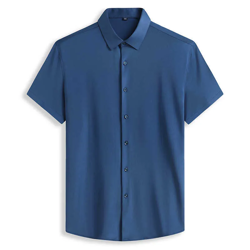 Shan Bao Yaz Yüksek Kaliteli Marka Gevşek Kısa Kollu Gömlek Klasik Tarzı Iş Rahat erkek Artı Boyutu Gömlek 5 Renkler 210531