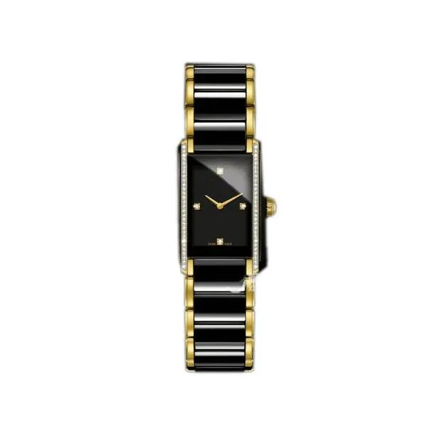 Reloj de negocios de alta calidad para mujer, relojes de cerámica negros, movimiento de cuarzo, reloj de pulsera de moda para mujer rd32179P