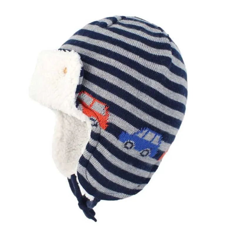 Cappello invernale bambini in jacquard lavorato a maglia in cotone con protezione le orecchie bambini Ragazzi e ragazze Berretti bambini spessi con motivi animali 211023