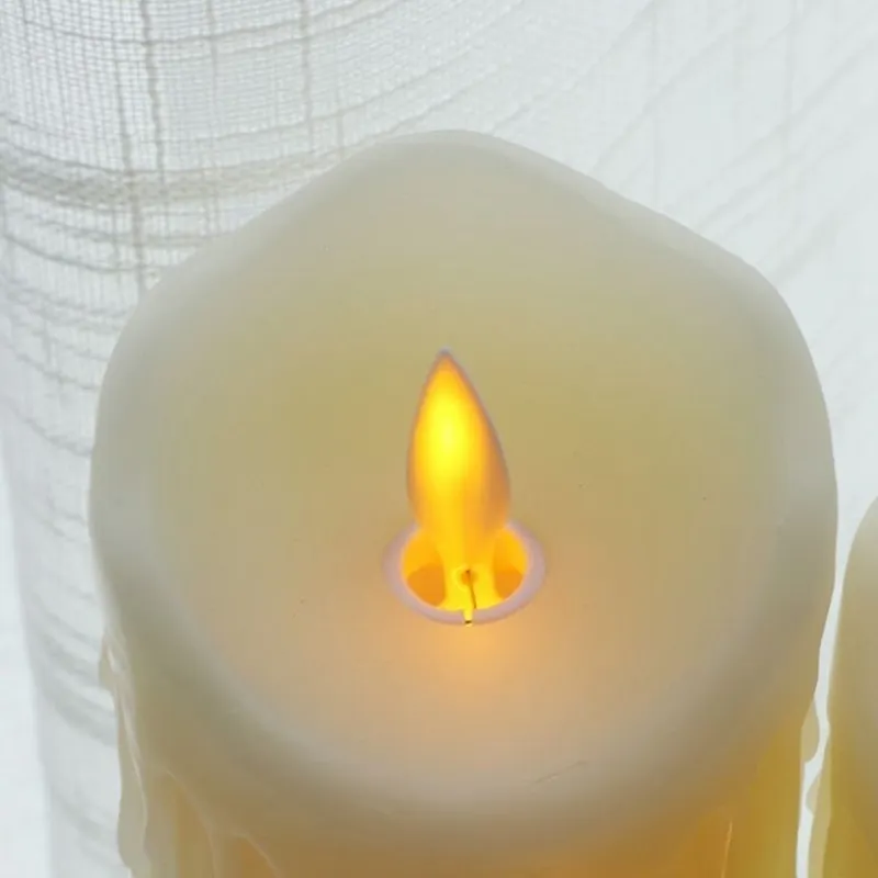 Moving Wick Sfarfallio senza fiamma con telecomando Timer LED Candele Y200531