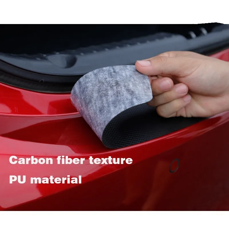 Couro do plutônio fibra de carbono Styling After guard pára-choques traseiro placa de guarda tronco acessórios do carro para mazda CX-5 CX5 2012-2015302l