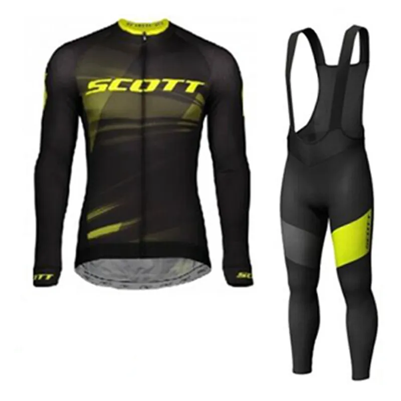 SCOTT Team cyclisme Jersey bavoir pantalon costume hommes à manches longues vtt vélo tenues vêtements de vélo de route de haute qualité vêtements de sport en plein air Y22394