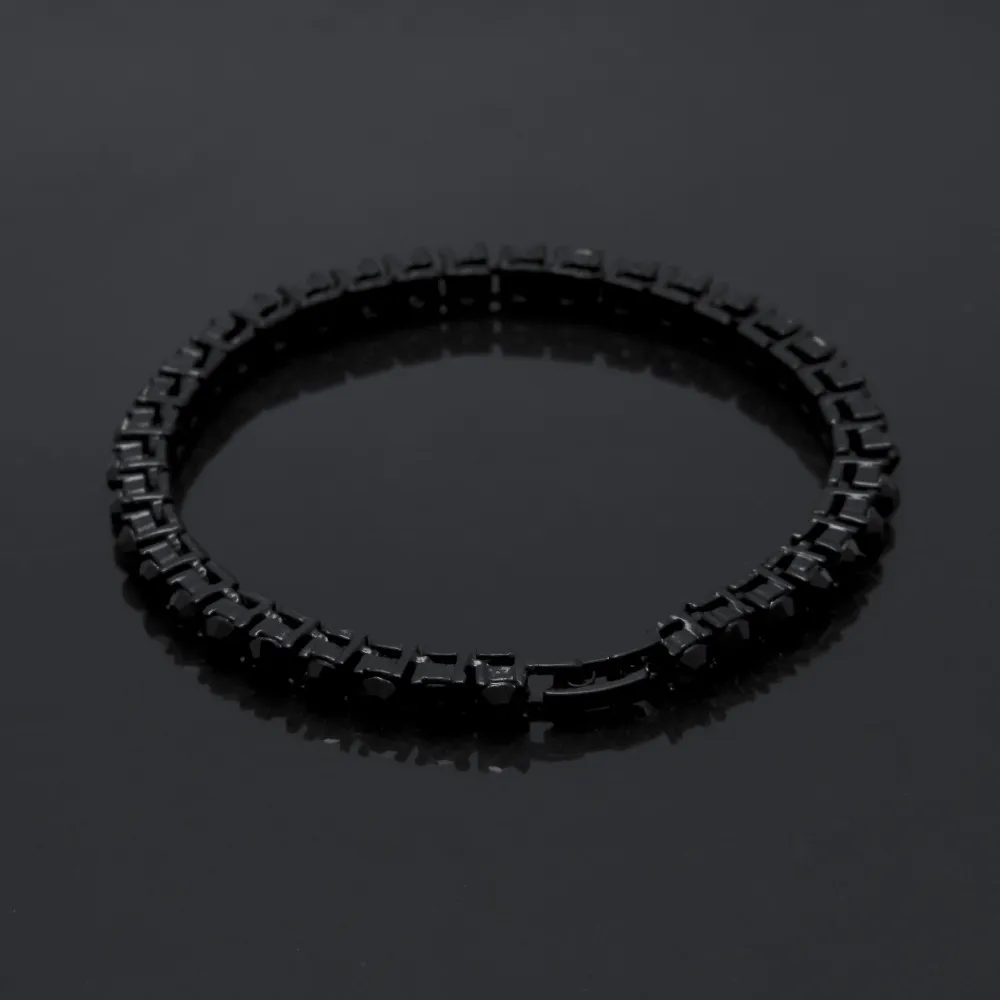 Мужчины хип -хоп ювелирные изделия 5 -миллиметровый круглое браслет из катушки Bling Bracelet Tenns Золотое серебро 7 -дюймовый 8 -дюймовый симулятор Dimonds Bransles Braceles2416693