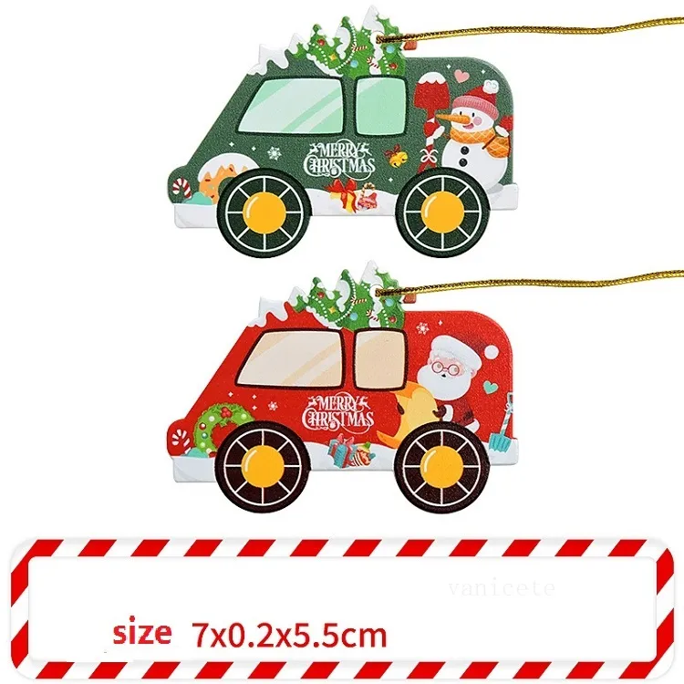 Ornements de Noël avec des trous pour les enfants DIY Artisanat Centres de table Décorations suspendues de vacances Mignonne petite voiture et étoile Arbre de Noël DecorT2I52860