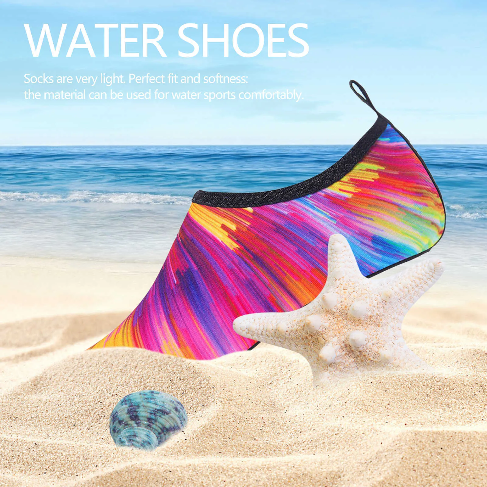Rainbow Color Brodawki dziecięce, buty do nurkowania, buty do kąpielówki plażowej, antypoślizgowe antykastyczne buty na bieżni fitness Y0714