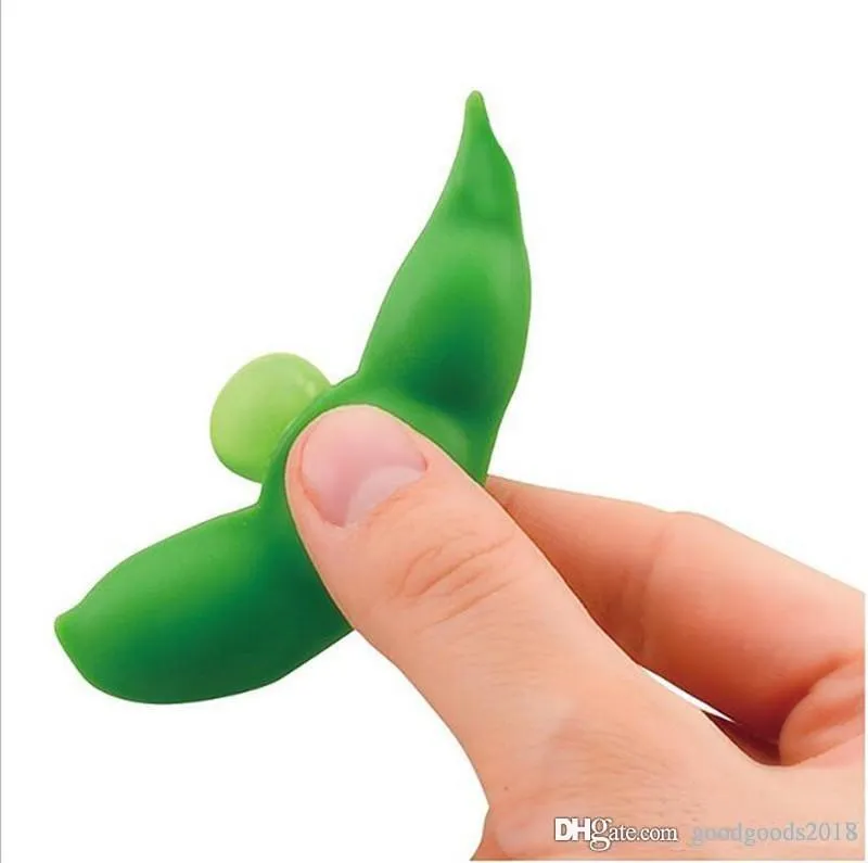 Funny Fidget Toys Squeeze Extrusion Bean Toys Keychains Keyring Pea Soybean Anti-anxiety Decompression TO342