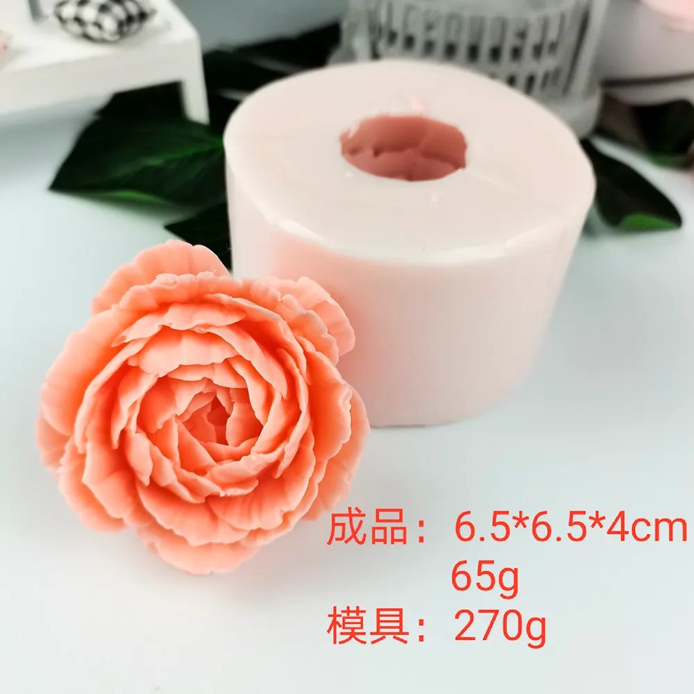hc0209 przyシリコン型牡丹花型牡丹花花石鹸型ろうそくの型clay粘土樹脂ゴム210225209xを作る