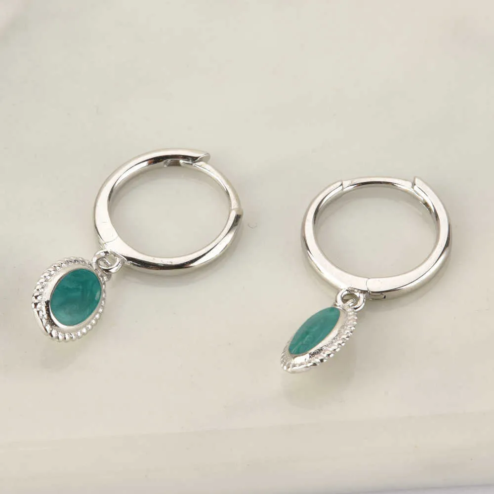 ANDYWEN 925 argent Sterling or Labradorite vert goutte boucle d'oreille bijoux fins Rock Punk Piercing espagne tendance été 210608