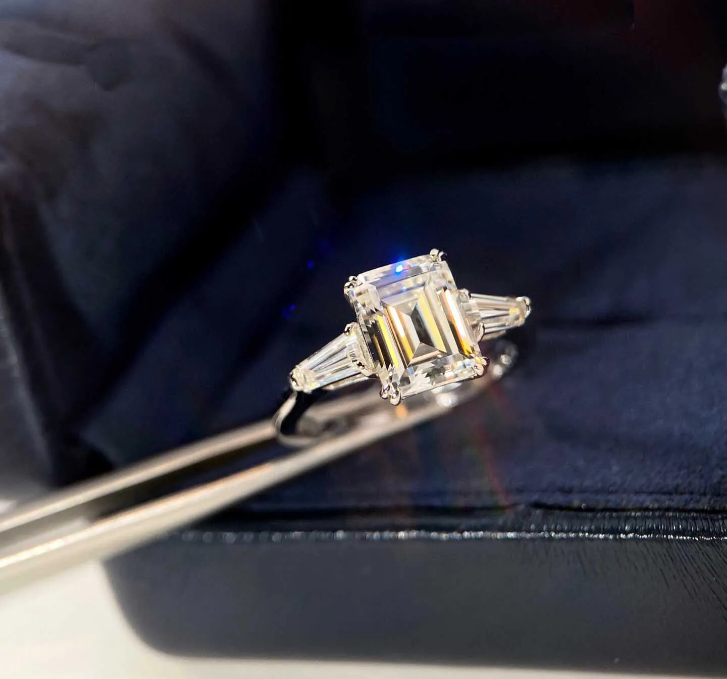 S925 серебряное очаровательное кольцо в стиле панк с бриллиантом прямоугольной формы для женщин, ювелирное украшение для помолвки, подарок с печатью PS8829292T