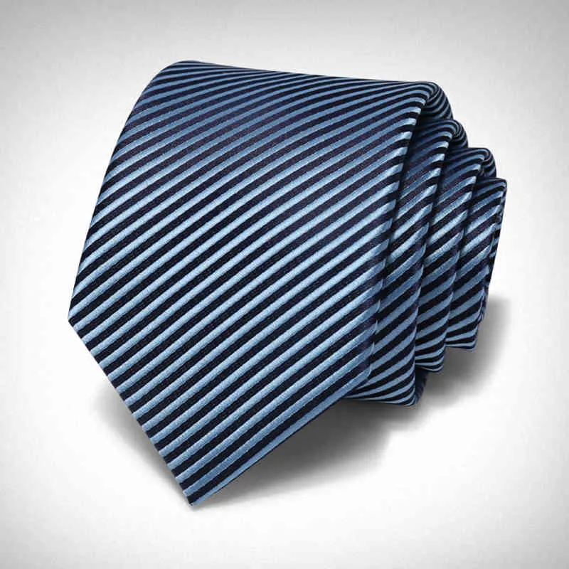 2021 New High Quality 7CM Striped Tie For Men Wedding Business Fashion Suit Luxury Designer Brand Necktie Male Gift