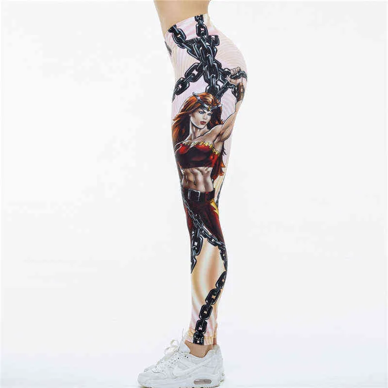 ! Fashion Hero Bedruckte Leggings Frauen Push-Up Fitness Legging Sporting Slim Jeggings Hohe Elastische 3D Druck 211204