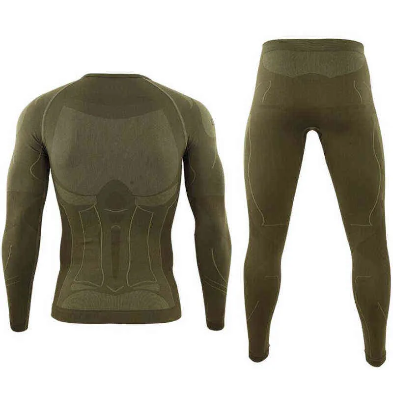 Set di biancheria intima termica tattica Funzione invernale Traspirante Allenamento Ciclismo Thermo Fitness Muscle Seamless Long Johns