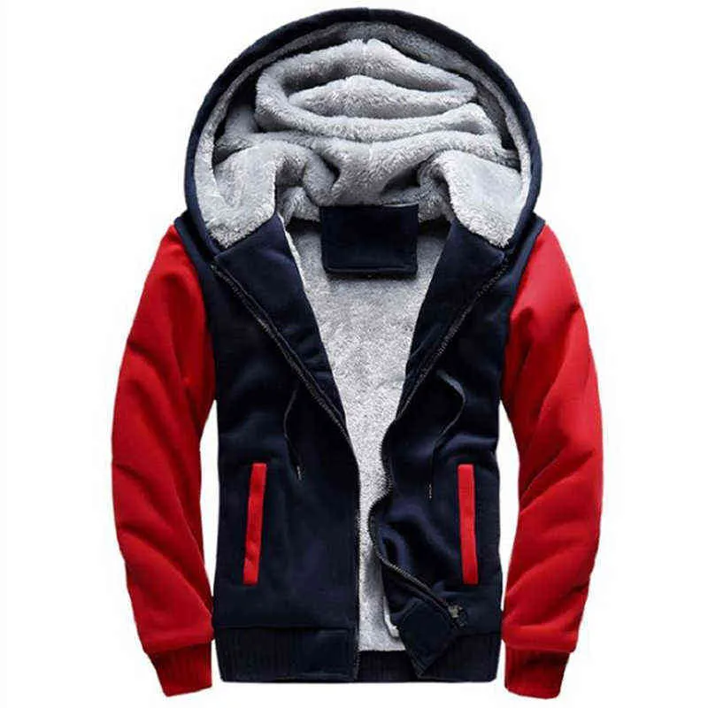 Set Männer Mantel Jacke Outwear Winter Slim Hoodie Warme Kapuzen Trainingsanzüge Stilvolle Mode Design Bursting Drop Ship 5XL 211106