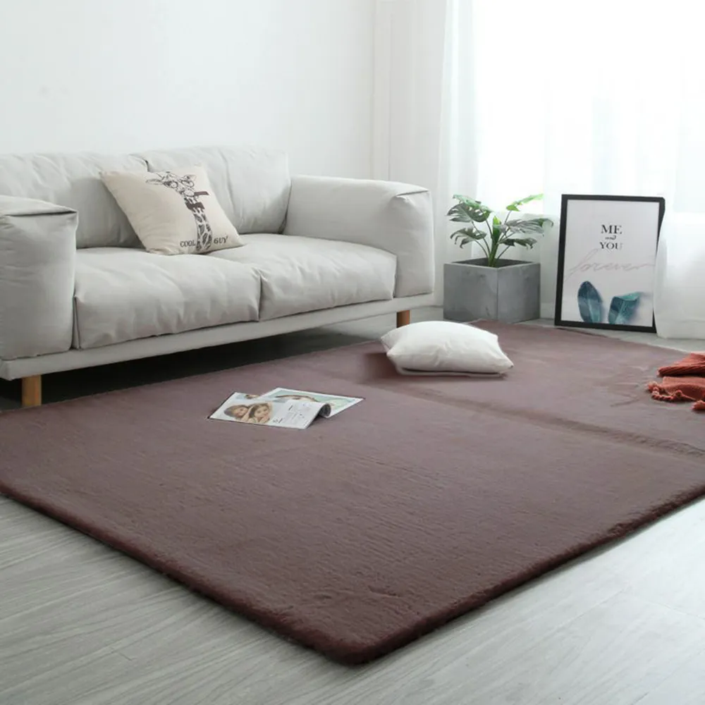 Doux Shaggy salon sol tapis Shaggy fourrure lapin tapis canapés coussins cuisine tapis décor à la maison tapis D30 210301